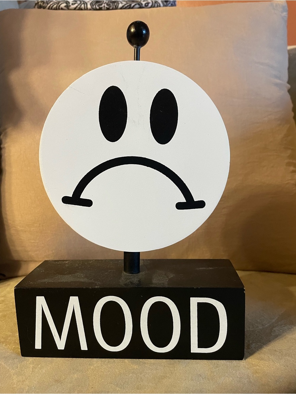 MOOD Sad Face Table Decor - Black & White